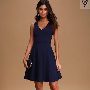 Navy Blue Skater Dress